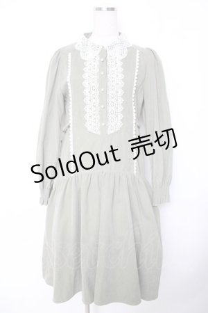 画像: axes femme POETIQUE / 刺繍レースワンピース  グリーン Y-25-11-22-156-AX-OP-SZ-ZY