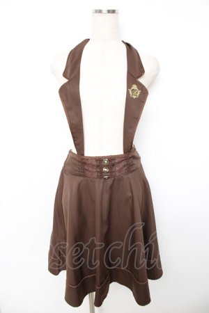 画像: axes femme / ホルターサス付きフレアスカート M 茶 Y-25-11-22-162-AX-SK-SZ-ZY