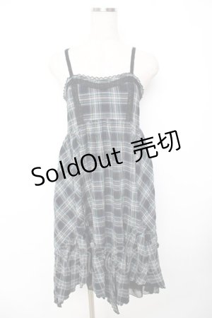 画像: axes femme / ワッシャーチェックキャミワンピース M 黒 Y-25-11-22-164-AX-OP-SZ-ZI