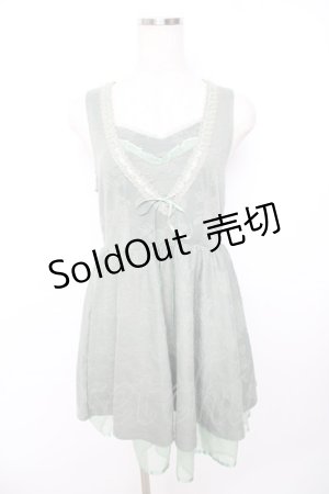 画像: axes femme / バラ柄ふくれジャガードチュニ M グリーン Y-25-11-22-169-AX-TO-SZ-ZY