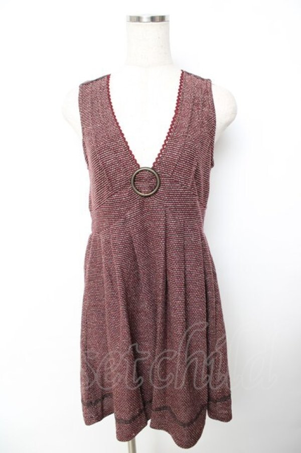 画像1: axes femme / ラメ入りジャンドレ M ワイン Y-25-11-22-170-AX-OP-SZ-ZI (1)