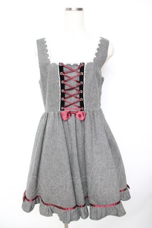 画像: Amavel / 編み上げデザインジャンスカ  グレー Y-25-11-22-191-CA-OP-SZ-ZY