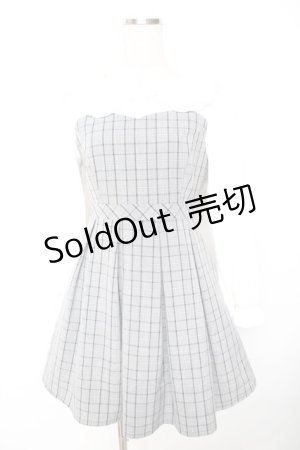 画像: evelyn / チェックビジューワンピース  グレー Y-25-11-22-201-LO-OP-SZ-ZY