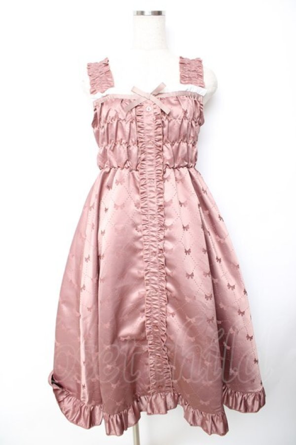 画像1: Cherirulu Chocola / TT*MINリボンジャンパースカート S 淡桃 Y-25-11-22-202-LO-OP-SZ-ZY (1)