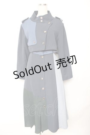 画像: red yazel / ケープ付きバイカラーワンピース  紺 Y-25-11-22-205-LO-OP-SZ-ZY