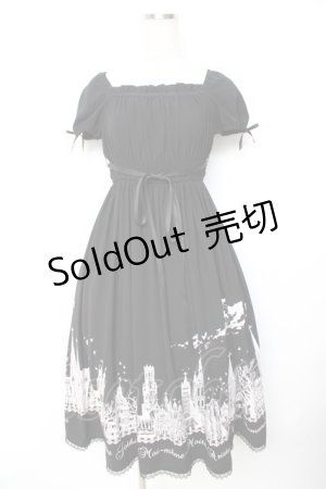 画像: Moi-meme-Moitie / サイレントムーンワンピース（ミディアム丈）  黒×白 Y-25-11-22-206-MO-OP-SZ-ZY