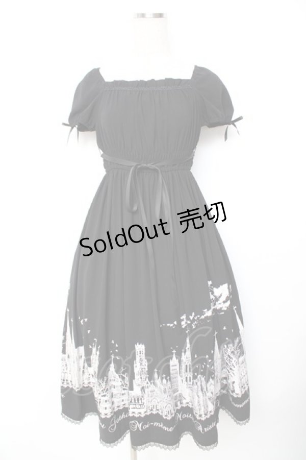 画像1: Moi-meme-Moitie / サイレントムーンワンピース（ミディアム丈）  黒×白 Y-25-11-22-206-MO-OP-SZ-ZY (1)