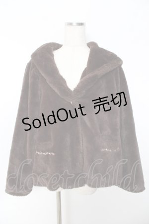 画像: axes femme / フード付きファーコート M 茶 Y-25-11-22-215-AX-CO-SZ-ZY