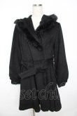 画像1: axes femme / 裾レース使いフード付きコート M 黒 Y-25-11-22-218-AX-CO-SZ-ZI (1)