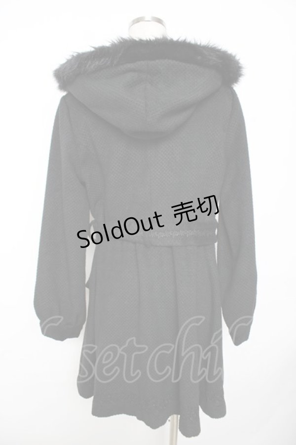 画像2: axes femme / 裾レース使いフード付きコート M 黒 Y-25-11-22-218-AX-CO-SZ-ZI (2)