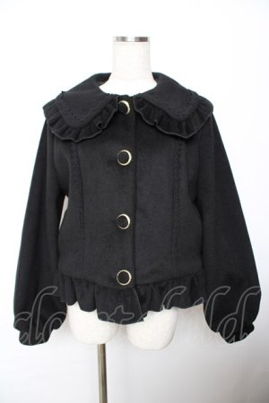 画像: axes femme kawaii / バックフリルショートコート  黒 Y-25-11-22-220-AX-CO-SZ-ZY