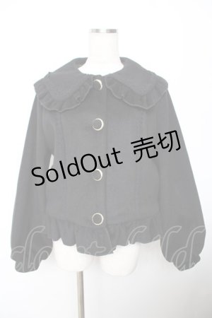 画像: axes femme kawaii / バックフリルショートコート  黒 Y-25-11-22-220-AX-CO-SZ-ZY