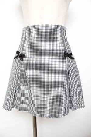 画像: evelyn / リボン台形スカパン  黒 Y-25-11-22-229-LO-PA-SZ-ZY