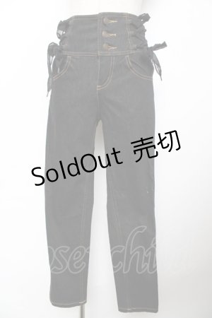 画像: axes femme POETIQUE / ハイウエストレースアップパンツ S 黒 Y-25-11-22-230-AX-PA-SZ-ZI