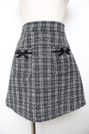 画像: evelyn / ツイードスカート  黒 Y-25-11-22-233-LO-SK-SZ-ZY