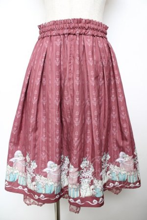 画像: axes femme POETIQUE / 猫とプレゼントBOXスカート M ワイン Y-25-11-22-234-AX-SK-SZ-ZY