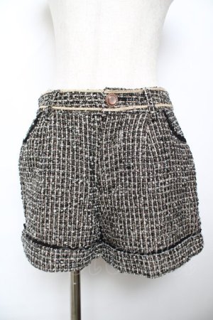 画像: axes femme / ツイードショートパンツ M 黒 Y-25-11-22-240-AX-PA-SZ-ZY