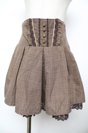 画像: axes femme / ラメチェックハイウエストキュロット M 茶 Y-25-11-22-242-AX-PA-SZ-ZY