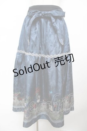 画像: axes femme / ワイン柄スカート F 紺 Y-25-11-22-243-AX-SK-SZ-ZY