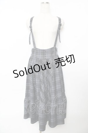 画像: axes femme / サスペンダー付チェック柄スカート F 紺 Y-25-11-22-244-AX-SK-SZ-ZY