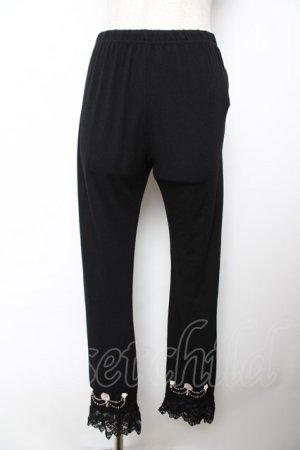 画像: axes femme / 裾レースレギンスパンツ M 黒 Y-25-11-22-245-AX-PA-SZ-ZY