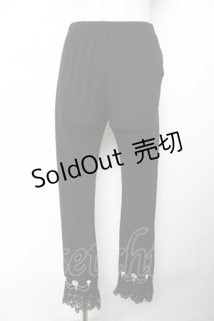 画像: axes femme / 裾レースレギンスパンツ M 黒 Y-25-11-22-245-AX-PA-SZ-ZY