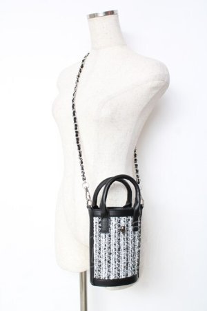 画像: evelyn / ツイードショルダーバック  黒 Y-25-11-22-029-LO-BG-SZ-ZY