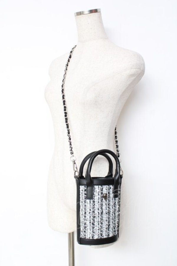 画像1: evelyn / ツイードショルダーバック  黒 Y-25-11-22-029-LO-BG-SZ-ZY (1)