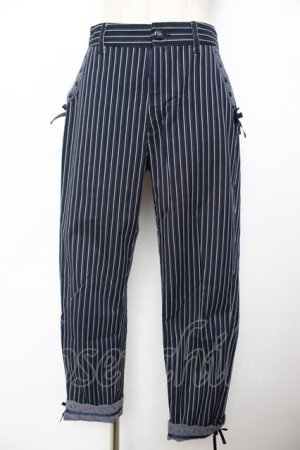 画像: axes femme / ストライプパンツ M 紺 Y-25-11-22-247-AX-PA-SZ-ZY
