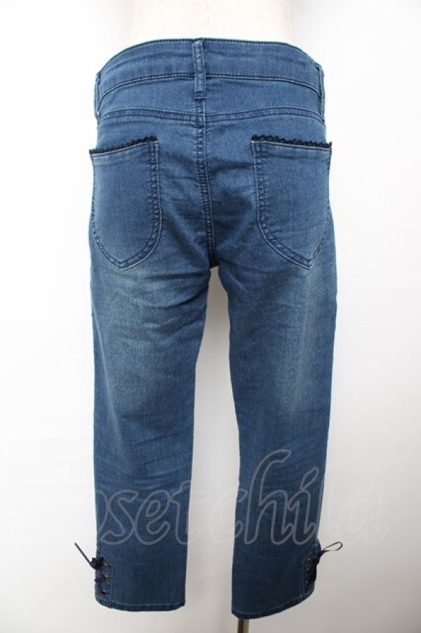 画像2: axes femme / ちょうちょ刺繍デニムパギンス L ウォッシュ Y-25-11-22-248-AX-PA-SZ-ZI (2)