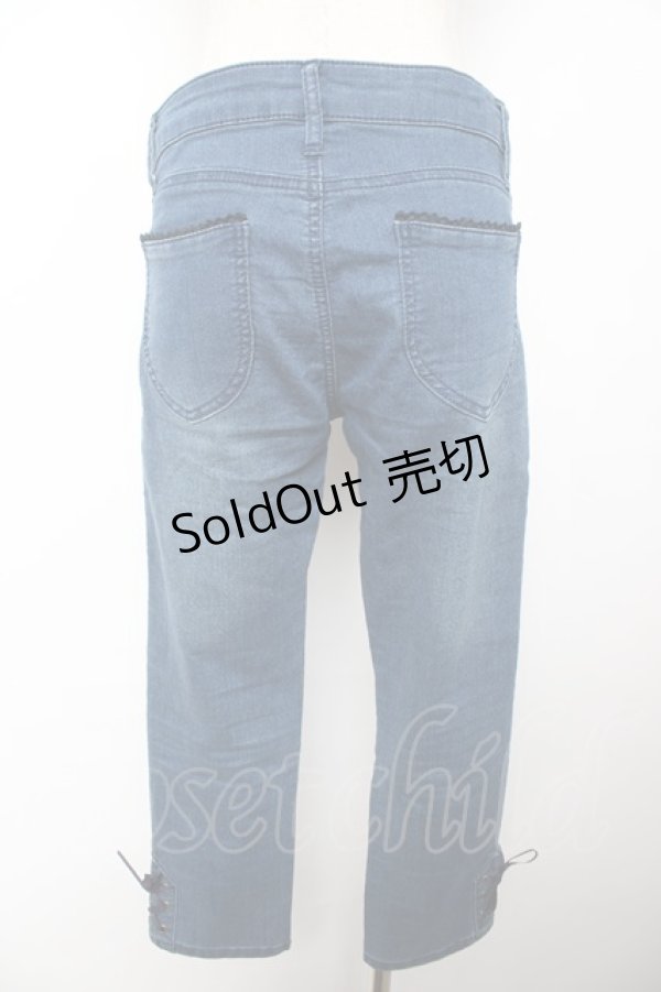 画像2: axes femme / ちょうちょ刺繍デニムパギンス L ウォッシュ Y-25-11-22-248-AX-PA-SZ-ZI (2)