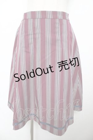 画像: axes femme POETIQUE / グログランテープレジメンタルフレアスカート M ワイン Y-25-11-22-256-AX-SK-SZ-ZY