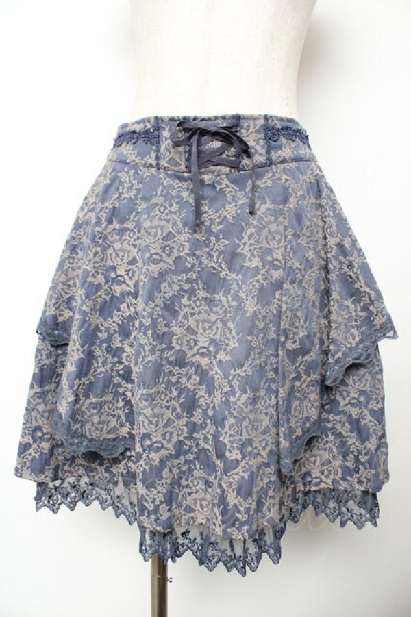 画像1: axes femme / イレギュラーフリルジャガードスカート   Y-25-11-22-258-AX-SK-SZ-ZI (1)