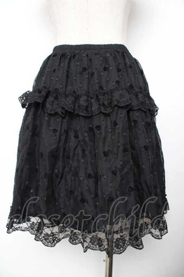 画像2: PUTUMAYO / スカル×ドットシフォンスカート F 黒 Y-25-11-22-263-PT-SK-SZ-ZY (2)