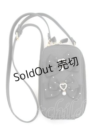 画像: Rojita / ハートビジューリボンマルチミニショルダー  黒 Y-25-11-22-030-LO-BG-SZ-ZT487