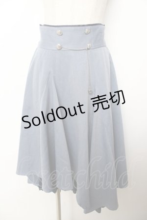 画像: axes femme / アシメ×フレアミディスカート  ブルー Y-25-11-22-270-AX-SK-SZ-ZY
