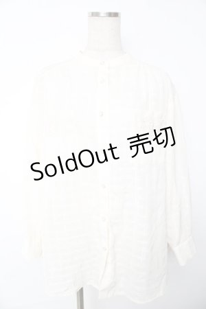 画像: axes femme / シアーチェックロングシャツ M 生成り Y-25-11-24-044-AX-BL-SZ-ZY