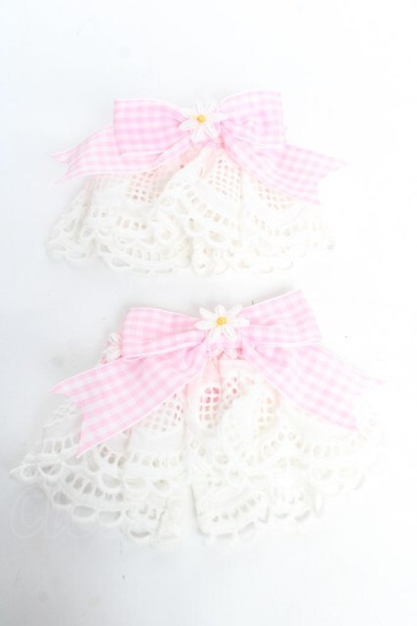 画像1: Angelic Pretty / ギンガムチェックRibbonレースカフス  ピンク Y-25-11-24-006-AP-ZA-SZ-ZS (1)