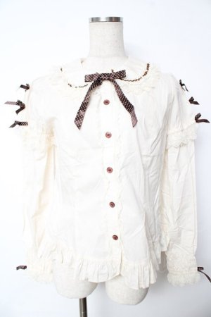 画像: Angelic Pretty / Dot Ribbon 付け袖ブラウス  アイボリー Y-25-11-24-046-AP-BL-SZ-ZY