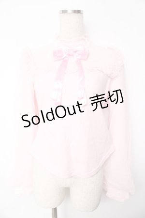 画像: Angelic Pretty / 長袖メアリーリボンカットソー  ピンク Y-25-11-24-048-AP-TO-SZ-ZY