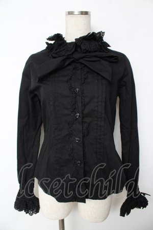画像: Angelic Pretty / レース襟ドールブラウス  黒 Y-25-11-24-049-AP-BL-SZ-ZY