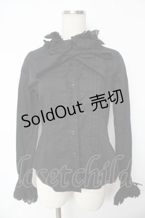 画像: Angelic Pretty / レース襟ドールブラウス  黒 Y-25-11-24-049-AP-BL-SZ-ZY