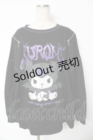画像: サンリオ / KUROMI 肩ZIP ロンＴ L ブラック Y-25-11-24-057-EL-TS-SZ-ZY