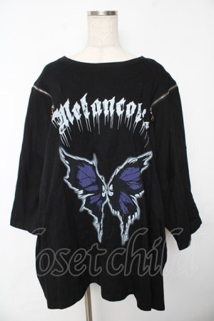 画像: Amilige / fallen angel肩ZIPロンT F ブラック Y-25-11-24-059-PU-TO-SZ-ZY