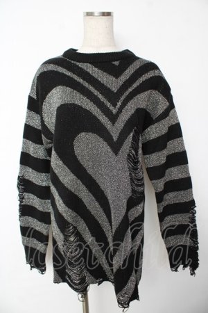 画像: KILL STAR / Libi Sweater XS ブラック×シルバー Y-25-11-24-063-SL-TO-SZ-ZY