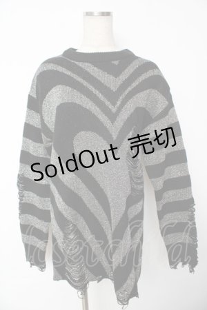 画像: KILL STAR / Libi Sweater XS ブラック×シルバー Y-25-11-24-063-SL-TO-SZ-ZY