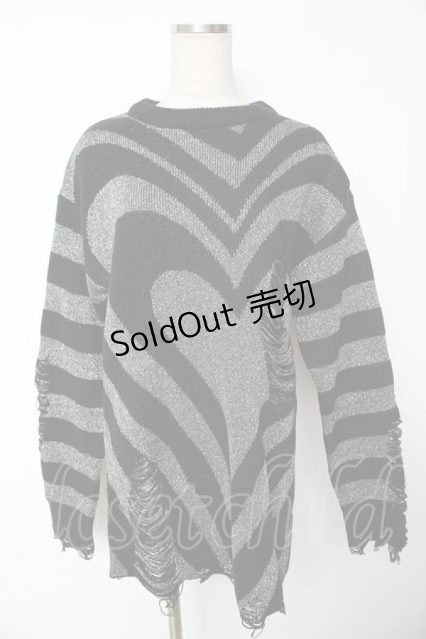 画像1: KILL STAR / Libi Sweater XS ブラック×シルバー Y-25-11-24-063-SL-TO-SZ-ZY (1)