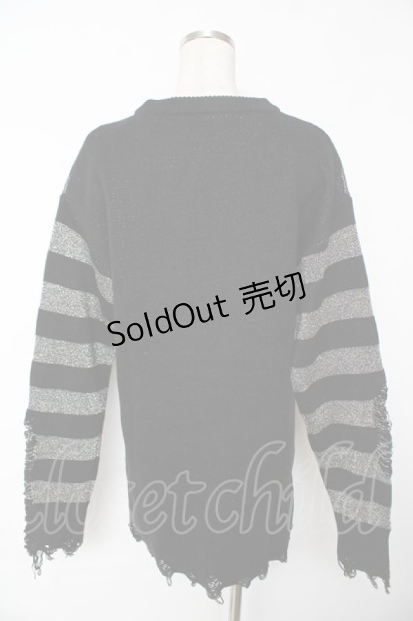 画像2: KILL STAR / Libi Sweater XS ブラック×シルバー Y-25-11-24-063-SL-TO-SZ-ZY (2)