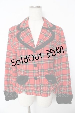 画像: BABY, THE STARS SHINE BRIGHT / オリジナルタータンチェック天使ジャケット  赤 Y-25-11-24-070-BA-JA-SZ-ZT622