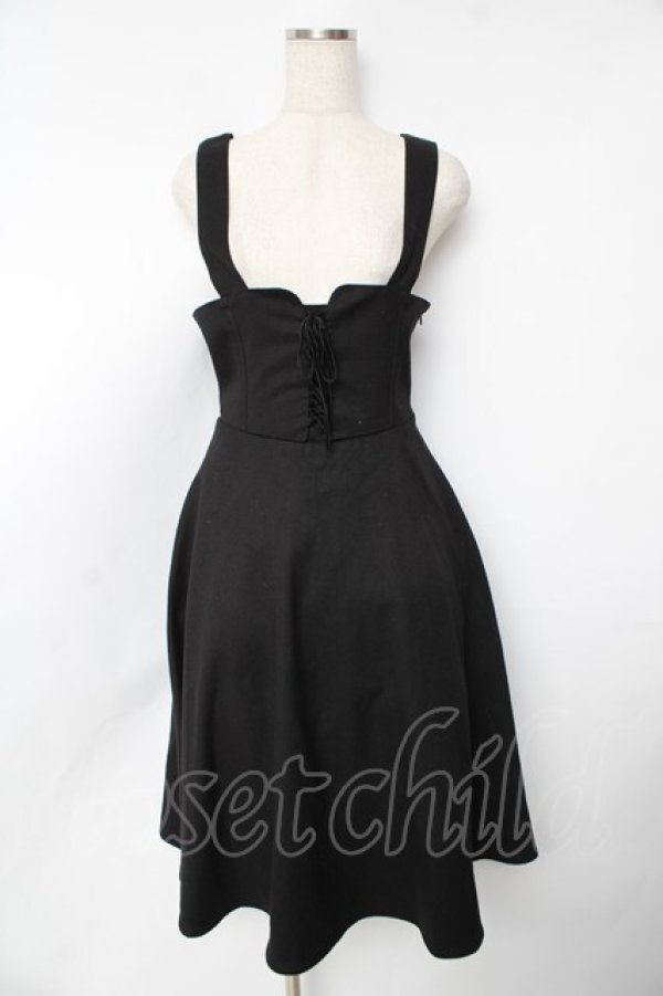 画像1: F&A / フロントレースアップコルセットワンピース F 黒 Y-25-11-24-071-LO-OP-SZ-ZY (1)